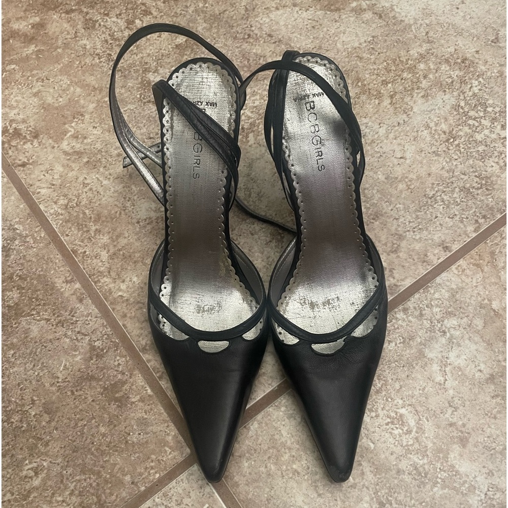 Vintage point toe black heels